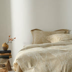 Glacier Vein Jacquard Cotton Bedding Set - Sand Beige