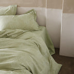 Glacier Vein Jacquard Cotton Bedding Set - Sage Green