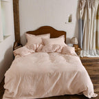 Glacier Vein Jacquard Cotton Bedding Set - Blush Rose