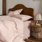Glacier Vein Jacquard Cotton Bedding Set - Blush Rose