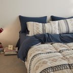 Nordic Fair Isle Jacquard Duvet Cover Set - Blue