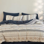 Nordic Fair Isle Jacquard Duvet Cover Set - Blue