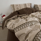 Nordic Fair Isle Jacquard Duvet Cover Set - Beige