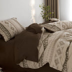 Nordic Fair Isle Jacquard Duvet Cover Set - Beige