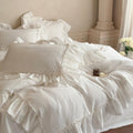 Soft-Grain Jacquard Cotton Ruffle Bedding