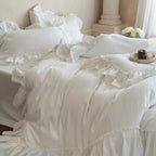 Soft-Grain Jacquard Cotton Ruffle Bedding
