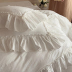 Soft-Grain Jacquard Cotton Ruffle Bedding