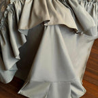 Muted Green Jacquard Ruffle Bedding Set