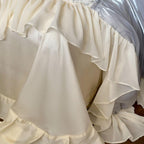 Butterfly Jacquard Cotton Sateen Ruched Ruffle Bedding Set