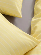 Yellow Pinstripe Cotton Duvet Cover